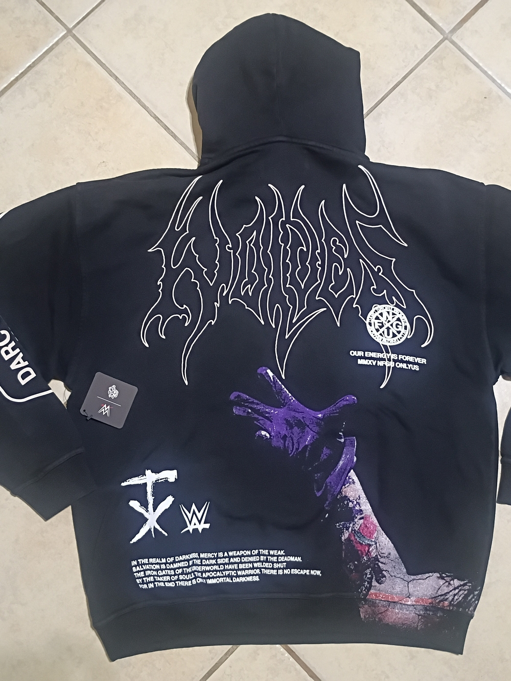 Darc Sport Black Hoodie with Purple Back Graphic